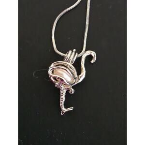 Flamingos Cage Chokers Necklace for Women Love Pearl Wish Pearl Oyster